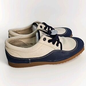 Hogan Sneakers Women 8 Navy Cream Corduroy Nubuck Italian Luxury Casual premium